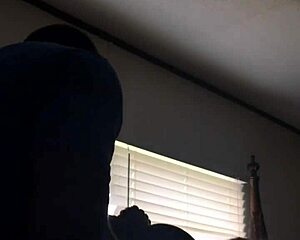 big black doggy and head, bent over with black monster