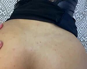 Guy fucks the curly-haired brazilian's pink ass until cumming