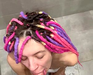 Huge Squirt After Cumshot And Eating Sperm In Tight Skinny Pussy Close Up