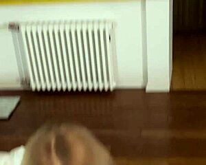 cutie sucks cock before sliding on condom