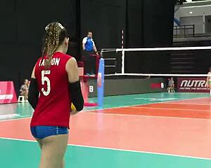 Ass festival during a match of Spanish volleyball