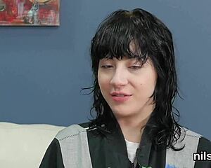 A cute girl was brought to a special asylum