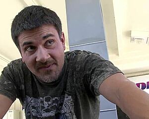 black haired slut in high black heels gets fucked by big cock 😈