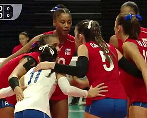 Ass festival during a match of Spanish volleyball
