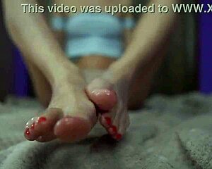 narrative of teen girl oiled feet closeup