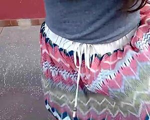 Latina Amateur Sucks Cock and Spreads Pussy on Balcony