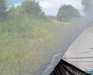 public agent - i met a french girl with massive natural tits while camping with her boyfriend in their tent