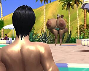 Giant-titted resort owner in steamy Hooters 3 scene