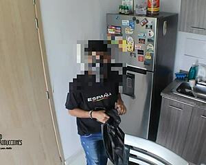 A surprised Brithany, dominated and ordered in her house