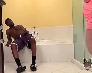 hey, check out this redhead pornstar riding big black cocks in the shower, her long hair wet and ass bouncing.