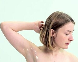 I sweetly shave myself in the bathroom