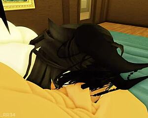 Young french girl gets monster in trailer