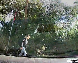 Blonde Amateur Gives Intense Backyard Blowjob To Big Black Cock!