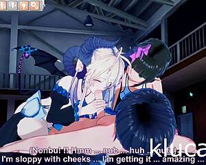 Boy fucks succubus and elf at school