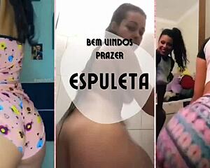 Tattooed latina guides intimate session