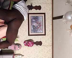 an old granny enjoys time with a young black teen