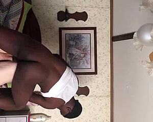 an old granny enjoys time with a young black teen