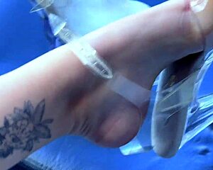 brunette goddess strips barefoot, rips clothes in pov fetish bdsm