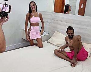 behind the scenes of teen karina melo taking hard anal at motel