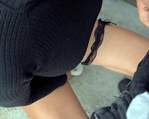 risky public flashing turns into quick outdoor sex with my tiktok star