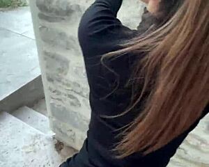 risky public flashing turns into quick outdoor sex with my tiktok star