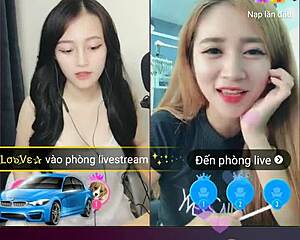 Wow, two cute Korean girls steaming up the Uplive stream!