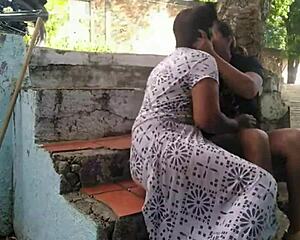 Morena Culona Caught Sucking Pussy Under Skirt Outdoors to Climax.