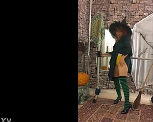 Hotwife steffi witch sucks cock in halloween costume