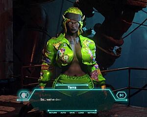 Curvy pinky steps on big cock