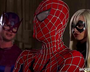 Rikki Six bent over for monster cock in Avengers parody