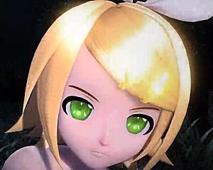 Kagamine Rin, Meiko, and Haku flaunt big tits and ass nude