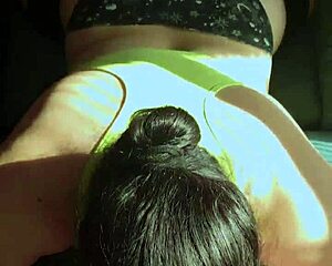 chubby latina couple enjoys bent over ass play