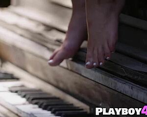 sara ames and carmella rose pose their big asses outdoors before exposing amazing bodies.