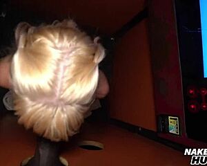 nympho wife sneaks to gloryhole for daily stranger action