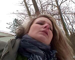 Curvy Nylon Teen Gets Seduced by Old Guy for Outdoor Snow Fuck