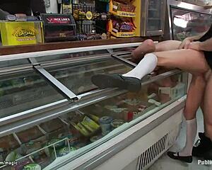 Slim Blonde Endures Humiliating Rough Fucking In Public, Bound And Flashing For Kinky Bondage Fetish.