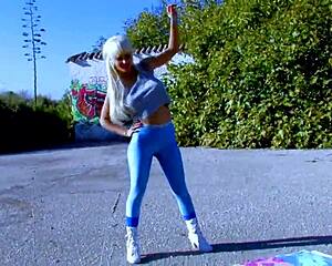 blonde cougar helps guy with full balls