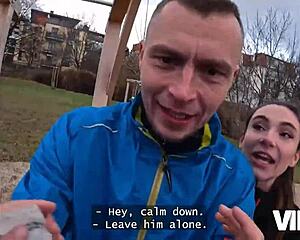 Jogging Turned Into Steamy Sex with a Stranger While Cuckold BF Watches!