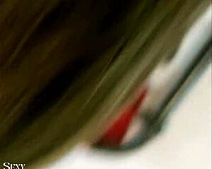 french amateur in satin dress and stockings performs deepthroat in cowgirl position