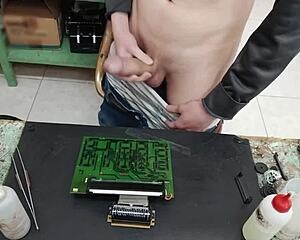 i blast a massive cumshot on a clients machine instead of fixing it