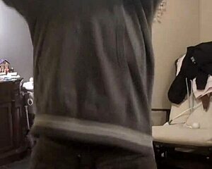 fat subsecretary undresses after workout solo