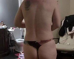 fat subsecretary undresses after workout solo