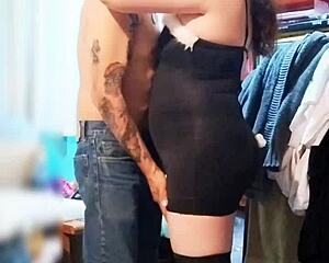 My neighbor caught me dressing up as a slut, then ended up licking my ass while I sucked him off.