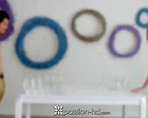 passion hd pong game turns naughty with jenna jay blowjob and cumshot