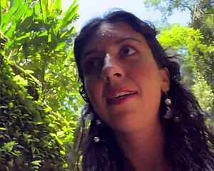 Cum all over my face in public locker room and waterfall walk