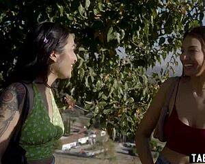 stepsisters explore celebrity home privately with group fun