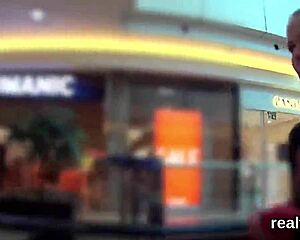 Czech chick tempted in mall, gets undressed and screwed in POV.