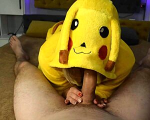 Blonde deepthroats cum in homemade POV