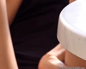 classy solo asian milf enjoys masturbation in panties