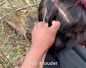 Hey, watch this emo slut take a big cock in a public park. She’s loving every rough thrust!